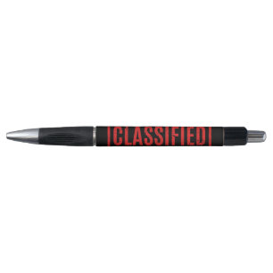 Black Stamped Classified Pen