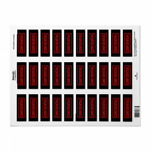 Black Stamped Confidential Label Return Address Label