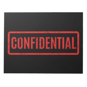 Black Stamped Confidential Notepad