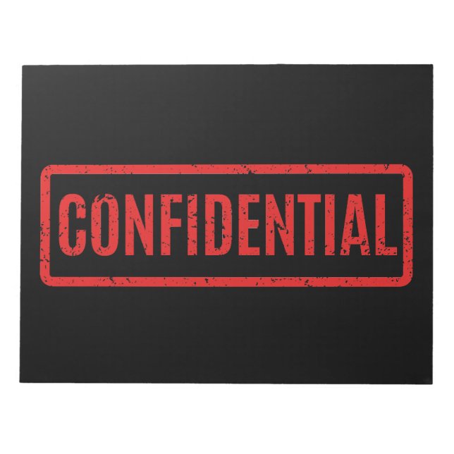 Black Stamped Confidential Notepad (Front)