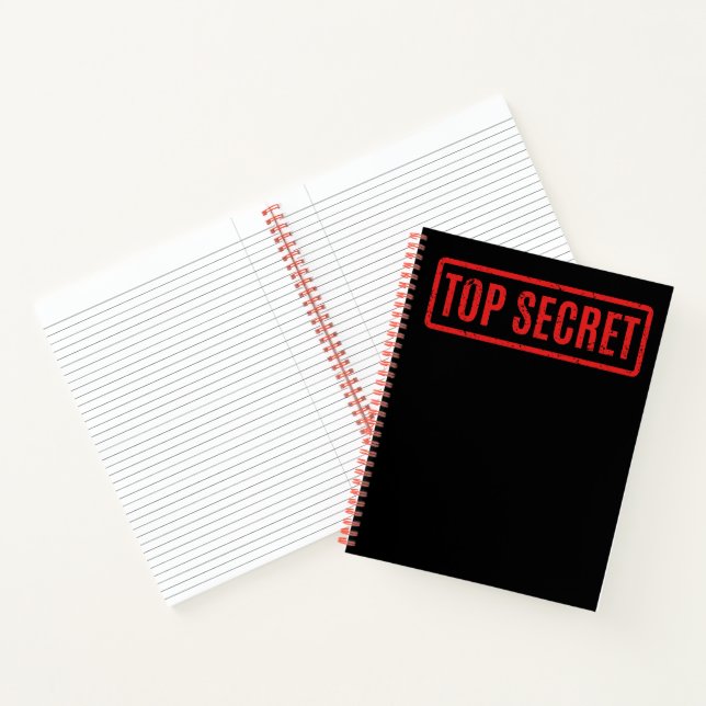 Black Stamped Top Secret Notebook (Inside)