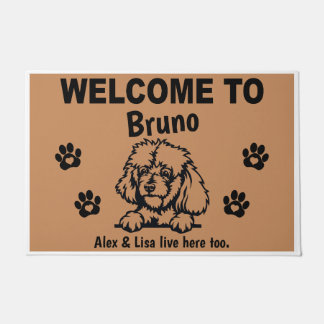 Black Stand PoodlePersonalized Door Mat Doormat