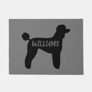 Black Standard Poodle Dog Silhouette Personalised Doormat