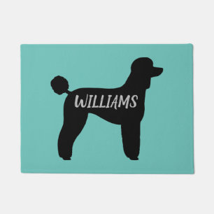 Black Standard Poodle Dog Silhouette Personalised Doormat