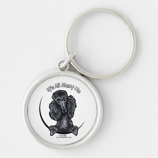 Black Standard Poodle IAAM Key Ring (Front)
