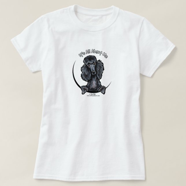 Black Standard Poodle IAAM T-Shirt (Design Front)