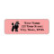 Black Standard Poodle Pink Return Address Labels