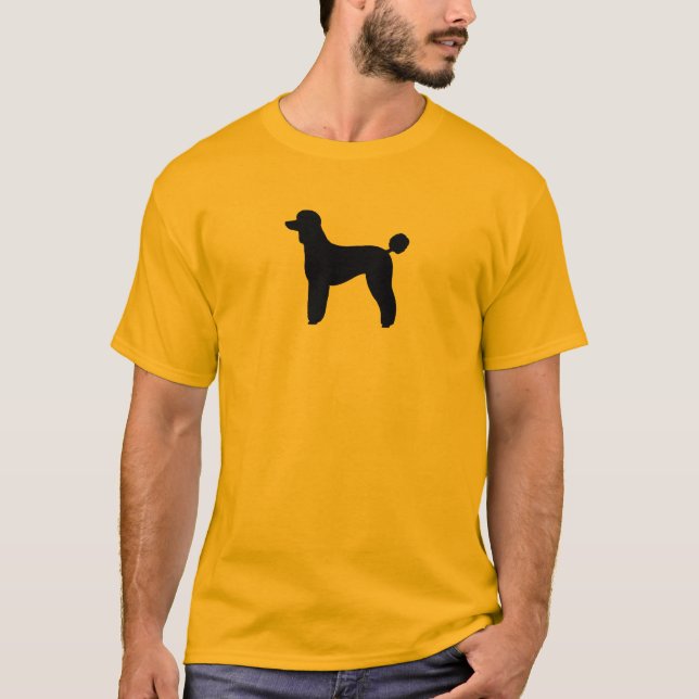 Black Standard Poodle Silhouette | Dog Breed T-Shirt (Front)
