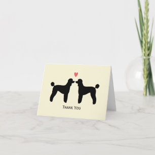 Black Standard Poodles Wedding Thank You Card