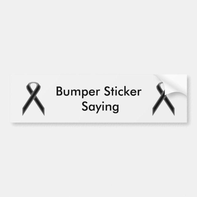 Black Standard Ribbon by Kenneth Yoncich Bumper Sticker (Front)
