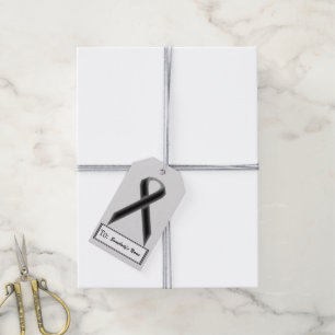 Black Standard Ribbon by Kenneth Yoncich Gift Tags