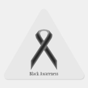 Black Standard Ribbon by Kenneth Yoncich Triangle Sticker