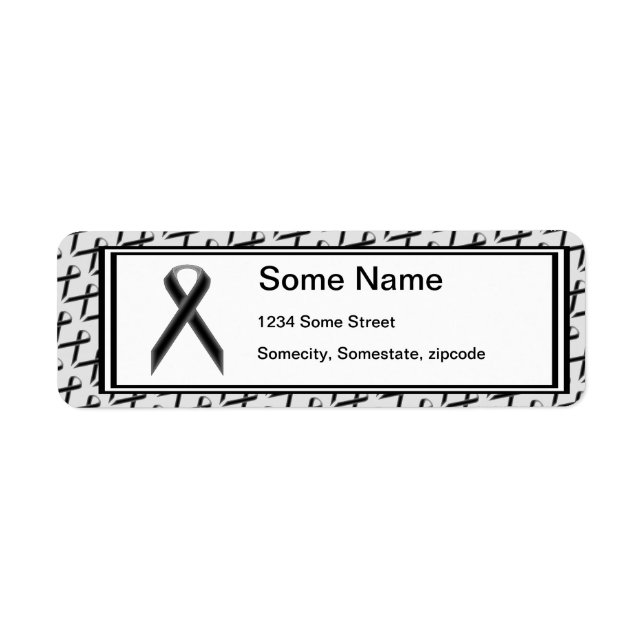 Black Standard Ribbon Return Address Label (Front)