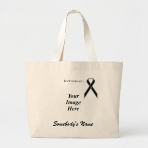 Black Standard Ribbon Template by Kenneth Yoncich Large Tote Bag