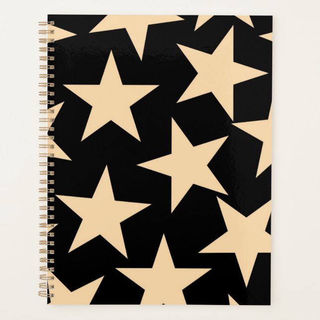Black Star Celestial Elegant Cosmic Schedule  Planner (Front)
