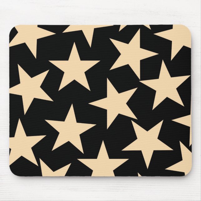 Black Star Celestial Stylish Galaxy-Inspired Mouse Pad (Front)