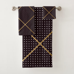 BLACK STAR GOLD DESIGN BATH TOWEL SET