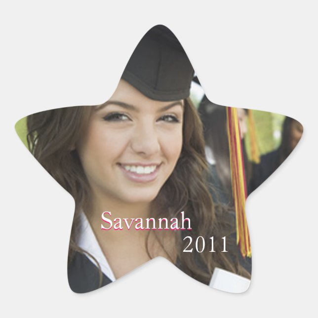 Black Star Graduation Sweet Sixteen Photo Stickers (Front)