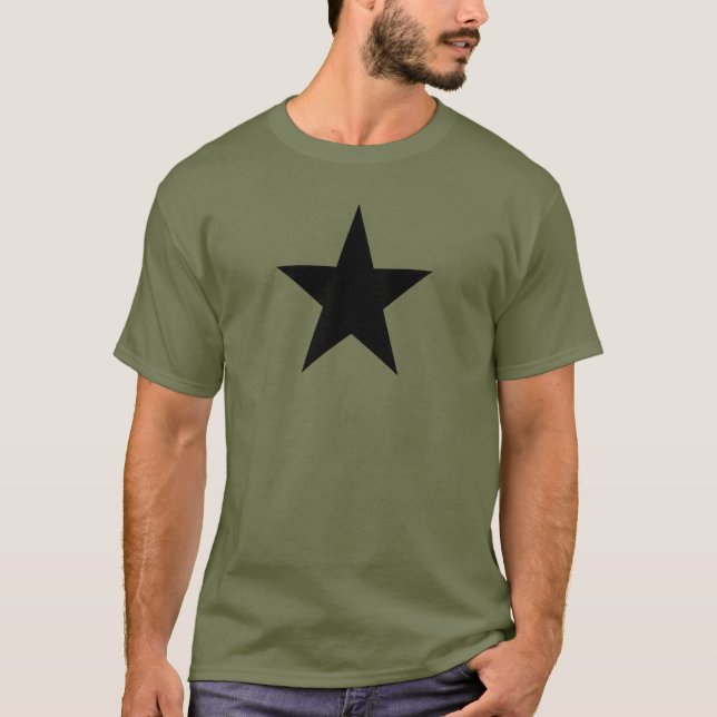 Black Star Green Army T-Shirt (Front)