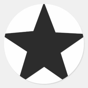 black star icon classic round sticker