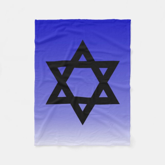 Black Star of David Fleece Blanket (Front)