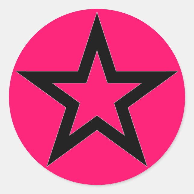 Black Star on Pink - Sticker (Front)