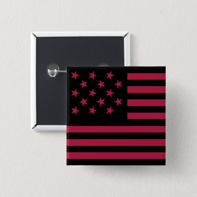 Black Star-Spangled Banner America Flag 15 Cm Square Badge (Front & Back)