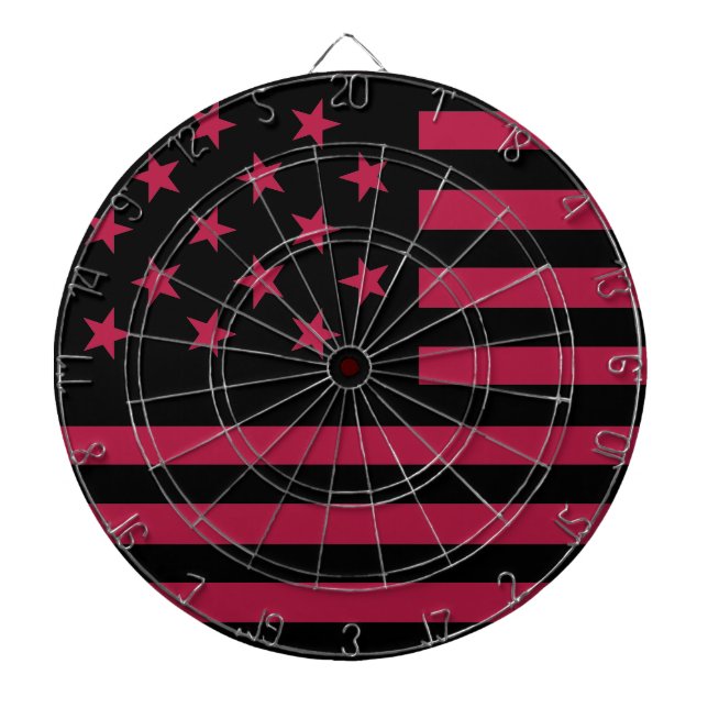 Black Star-Spangled Banner America Flag Dartboard (Front)