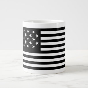 Black Star-Spangled Banner America Flag Large Coffee Mug