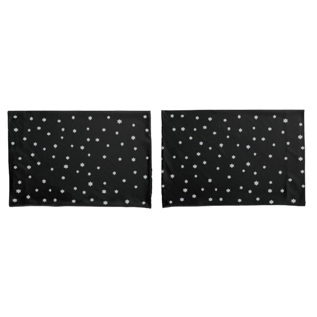 Black Starry Sky Design Pillow Cases (Front-Set)