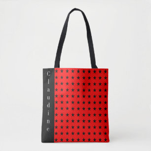 Black Stars & Any Colour Background Tote Bag
