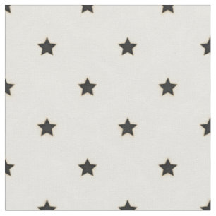 Black Stars in Distressed White (small scale) Fabric