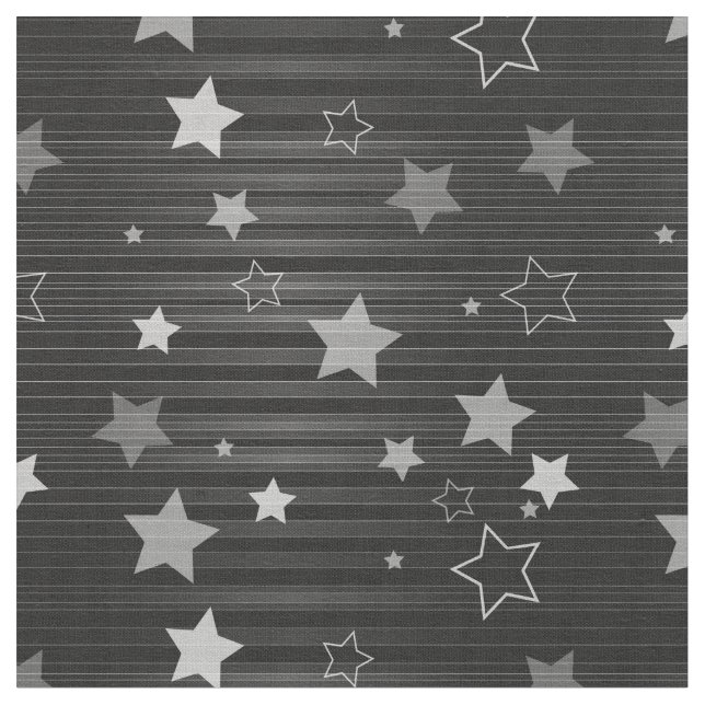 Black Stars Pattern Fabric (Close Up)