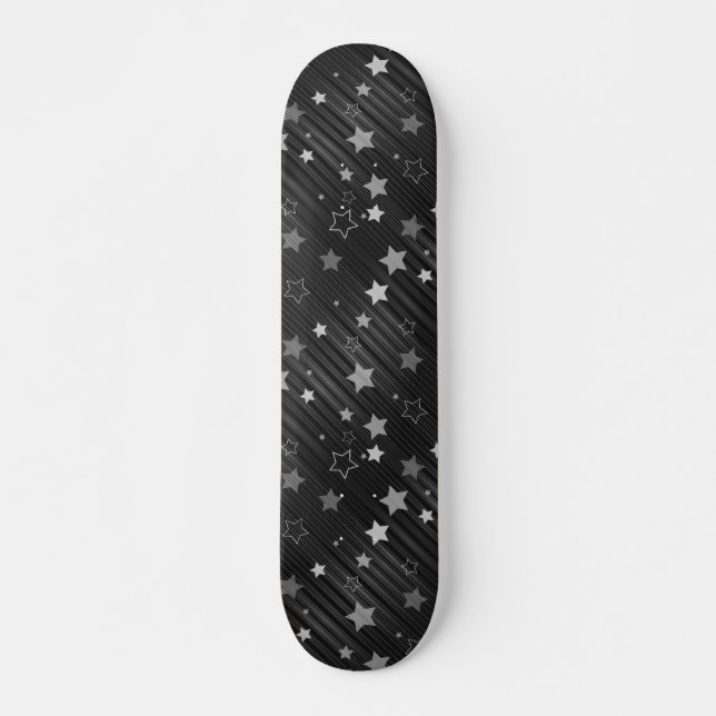 Black Stars Pattern Skateboard (Front)