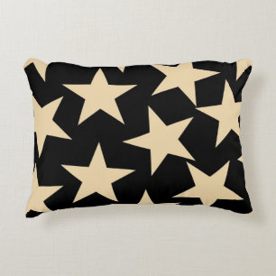 Black Stars Pillow for Elegant Home Decor