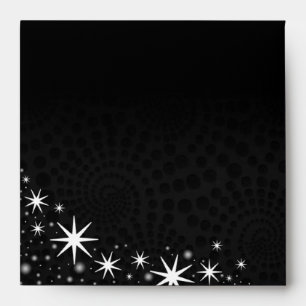 Black Stars Quinceañera Square Invite Envelope