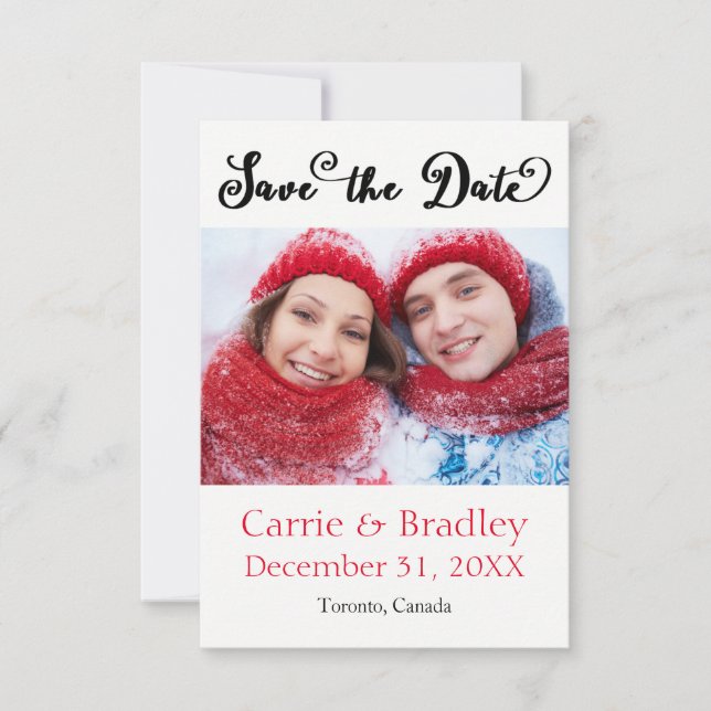 Black Starstruck Confetti - 3x5 Save the Date (Front)
