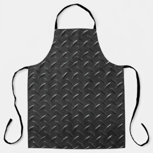 Black steel, fluted metallic texture. apron