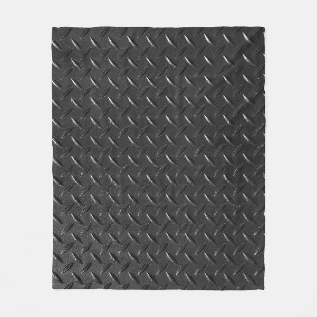 Black steel, fluted metallic texture. fleece blanket (Front)