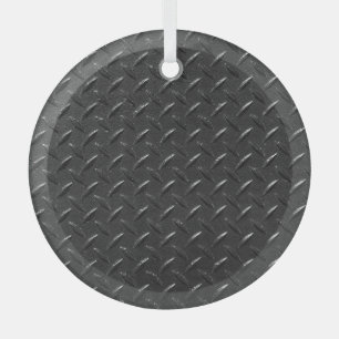 Black steel, fluted metallic texture. glass tree decoration