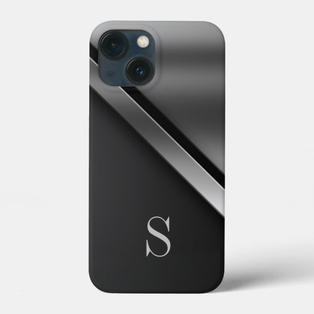 Black Steel Metallic Monogram iPhone / iPad case (Back)