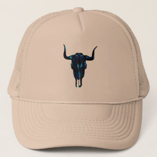 Black Steer Skull Hat