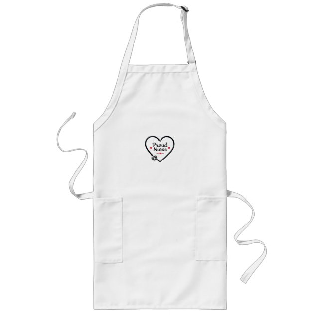  Black Stethoscope Forming Heart Shape with “Proud Long Apron (Front)