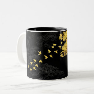 Black Stick Figure Pattern Mug   Funny Minimalist 