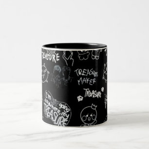 Black Stick Figure Pattern Mug   Funny Minimalist 