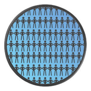 Black Stick Men Hockey Puck