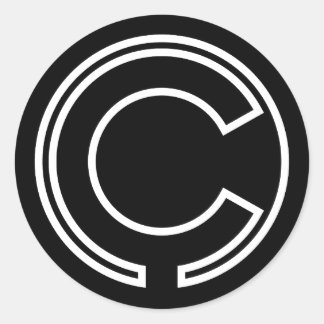 Black Sticker Circle Letter C