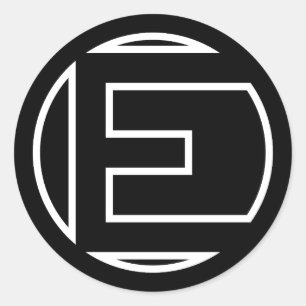 Black Sticker Circle Letter E