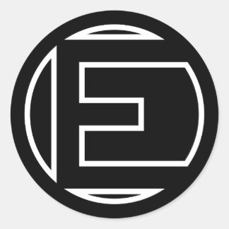 Black Sticker Circle Letter E