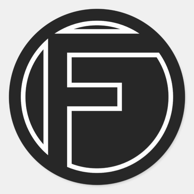 Black Sticker Circle Letter F (Front)